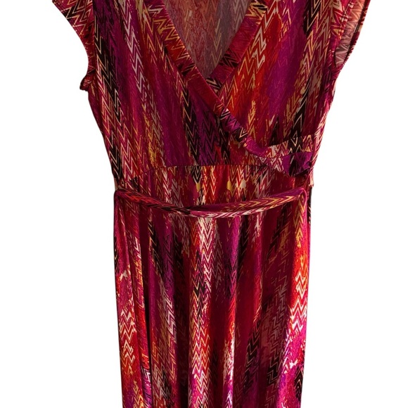 Olivia Matthews Chevron Print Maxi Dress โ Size PXL - Picture 6 of 9